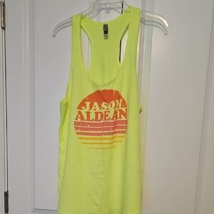 Jason Aldean Neon Yellow Razorback Tank Top